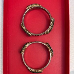 Elegant Gold and Green Bangles